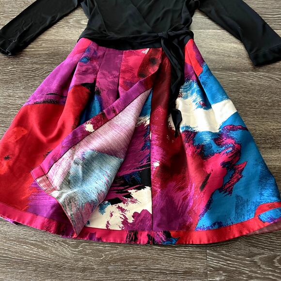 EUC Diane von Furstenberg Jewel Wrap Dress Silk & Wool Multicolor Skirt Sz 8 - Picture 8 of 16